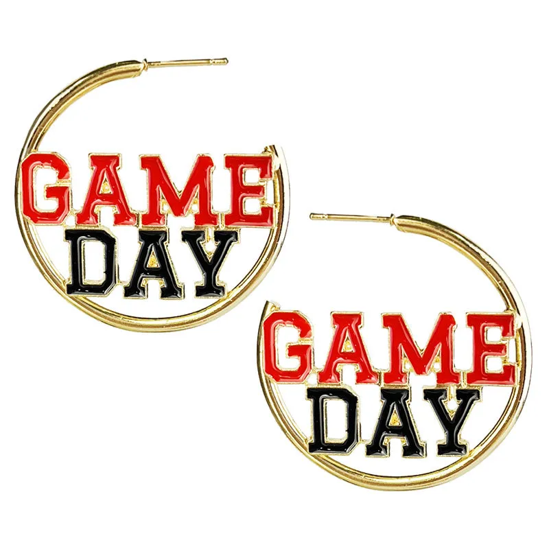 Wholesale 2pcs Metal Fashion Match Day Sports Football Multi Color Earrings