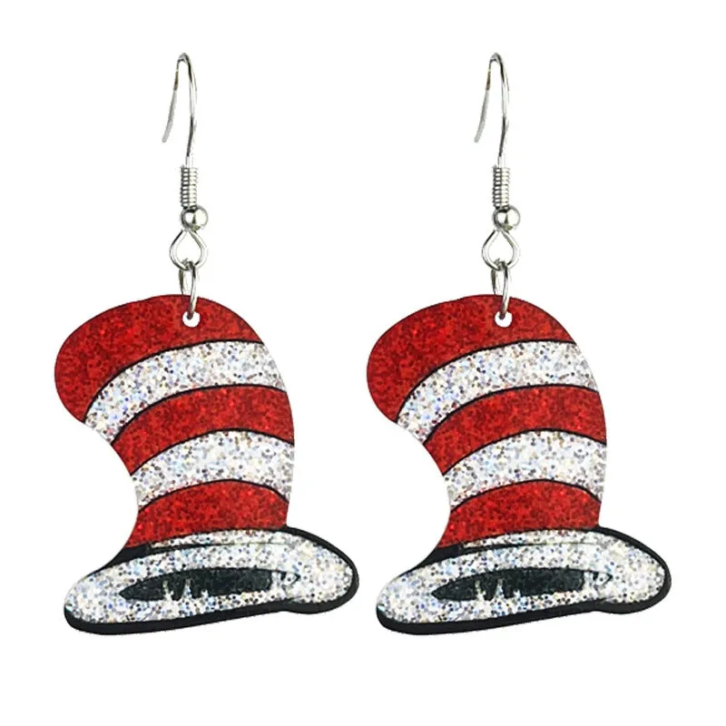 Wholesale 2pcs Teacher Reading Atmosphere Shiny Cute Teacher Color Book Acrylic Earrings