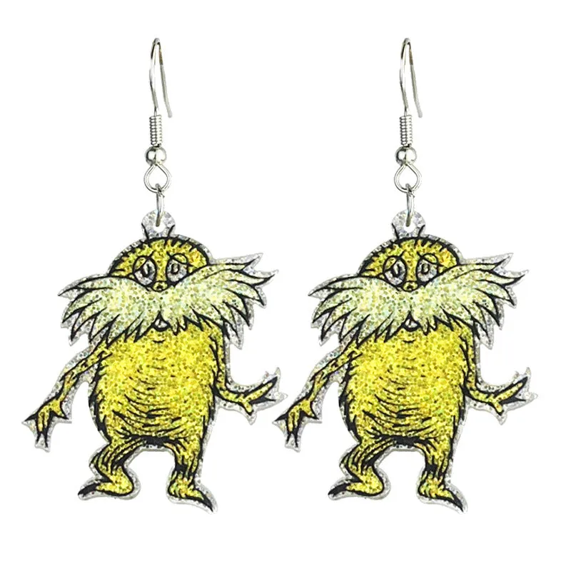Wholesale 2pcs Teacher Reading Atmosphere Shiny Cute Teacher Color Book Acrylic Earrings