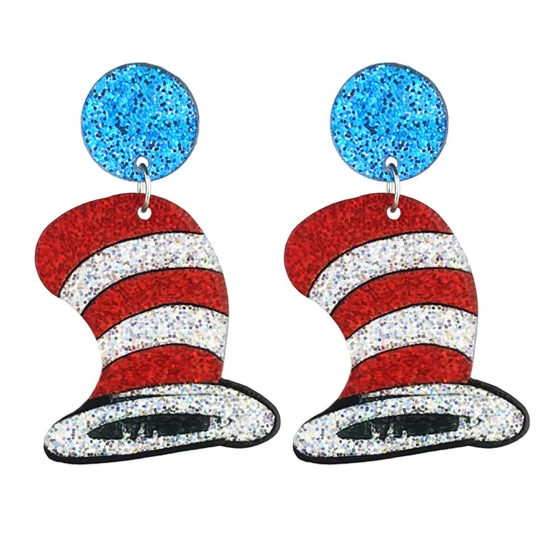 Wholesale 2pcs Teacher Reading Atmosphere Shiny Cute Teacher Color Book Acrylic Earrings