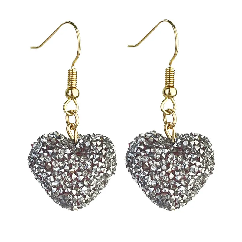 Wholesale 2pcs Valentine's Day Love Three-dimensional Simulation Candy Resin Diamond Color Matching Bead Earrings