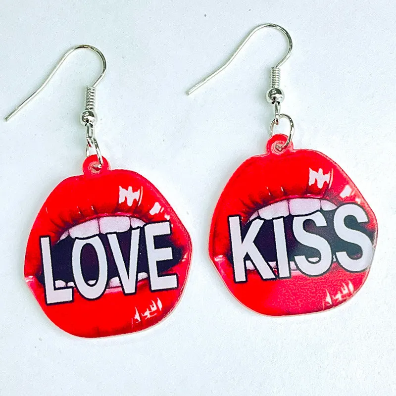 Wholesale 2pcs Valentine's Day Shiny Fun Retro Smiley Astronaut Spaceship Love Bow Earrings