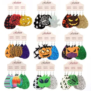 Wholesale 2set PUHalloween Pumpkin Alien Exaggerated Earrings