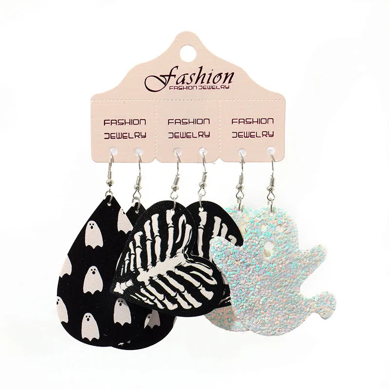 Wholesale 2set PUHalloween Pumpkin Alien Exaggerated Earrings