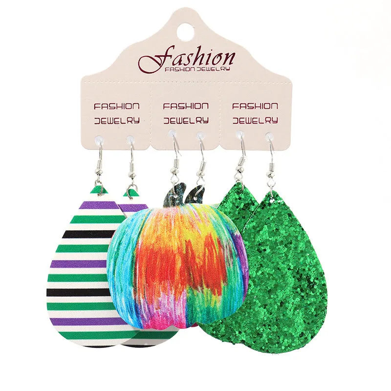 Wholesale 2set PUHalloween Pumpkin Alien Exaggerated Earrings