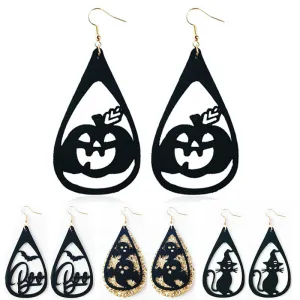 Wholesale 3 Pair/Pack Halloween Pumpkin Ghost Witch Velvet Earrings
