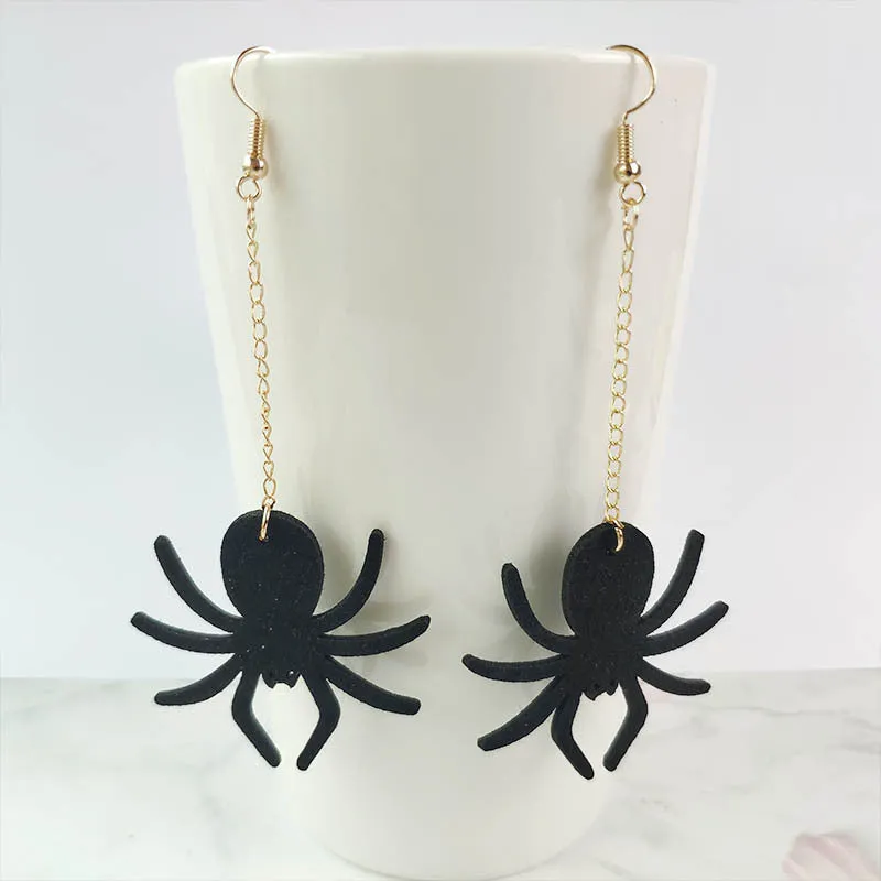Wholesale 3 Pair/Pack Pumpkin Black Spider Halloween Earrings
