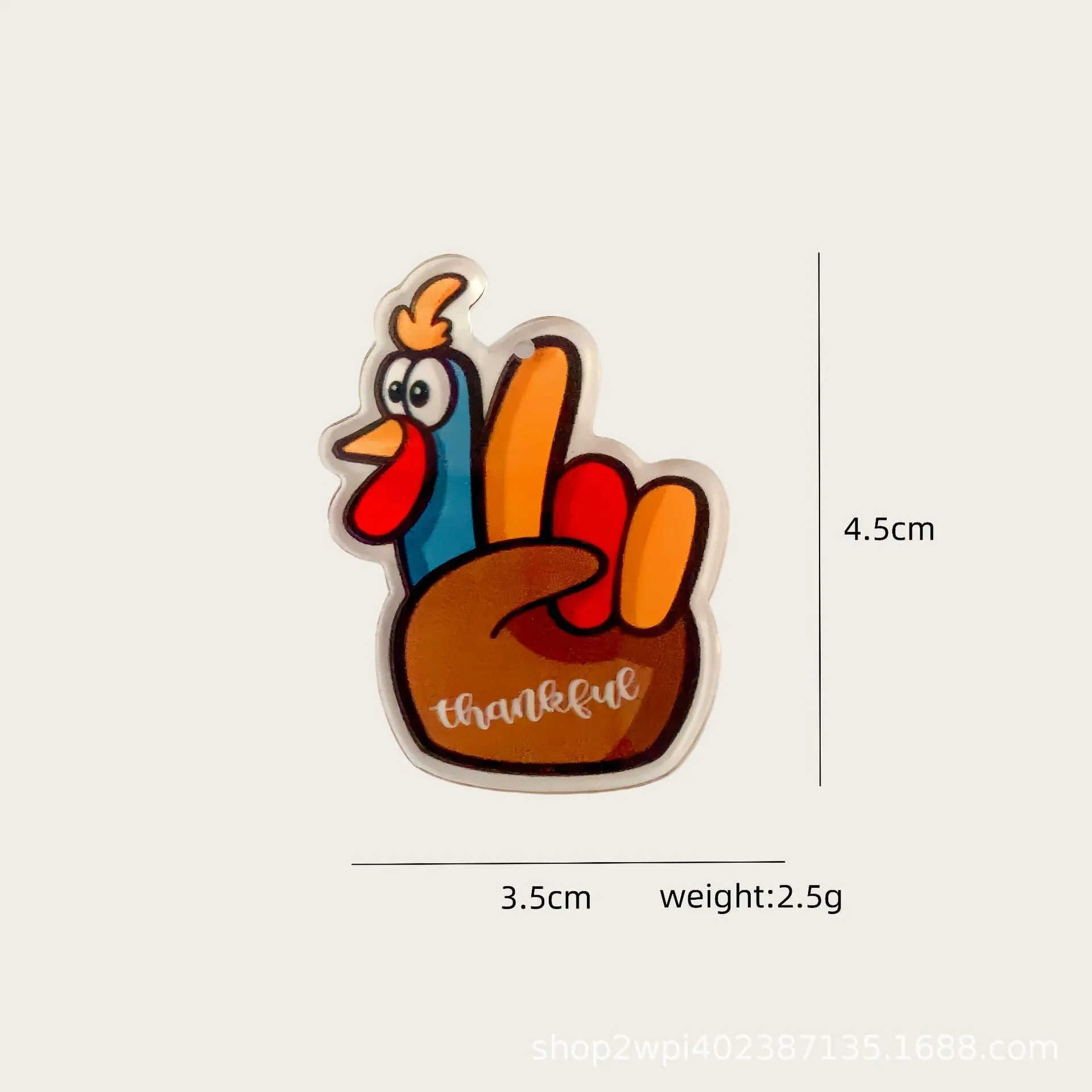 Wholesale 30pcs Acrylic Carnival Thanksgiving Turkey Earrings Accessories DIY Earrings Pendant Mobile Phone Shell Pendant Accessories