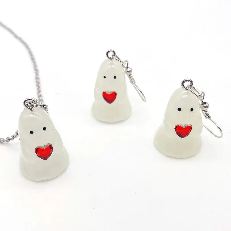 Wholesale 3D Night Light Ghost Pumpkin Corn Candy Halloween Earrings