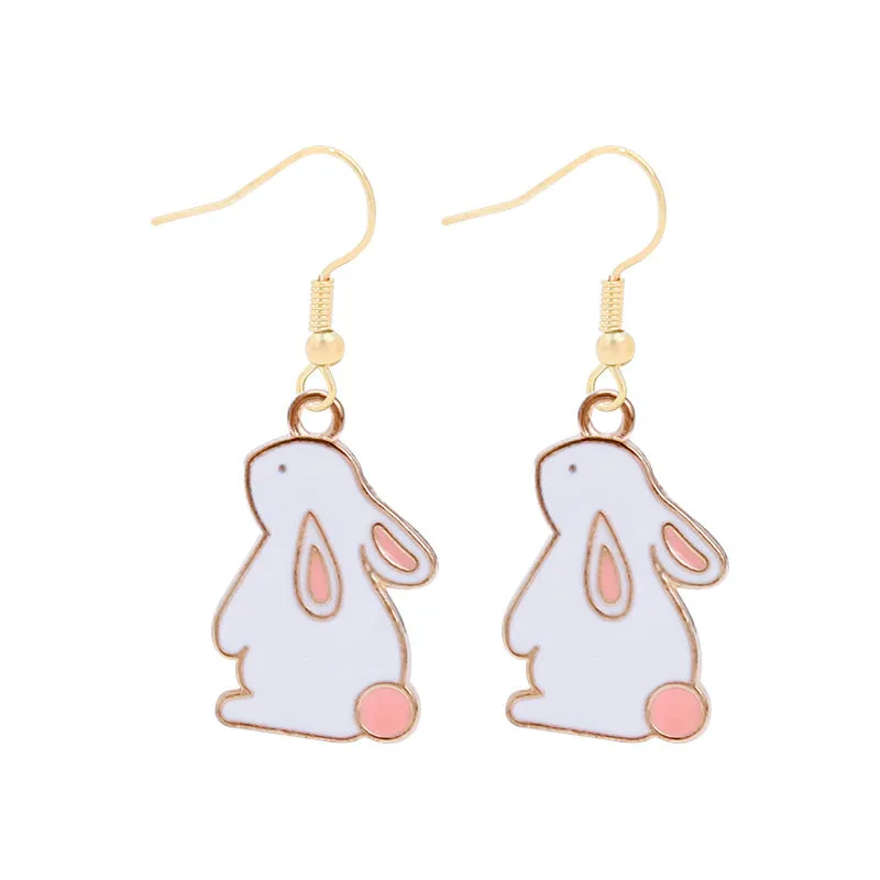 Wholesale 6pcs Easter earrings creative cartoon rabbit chicken Easter egg earrings spring carnival party jewelry