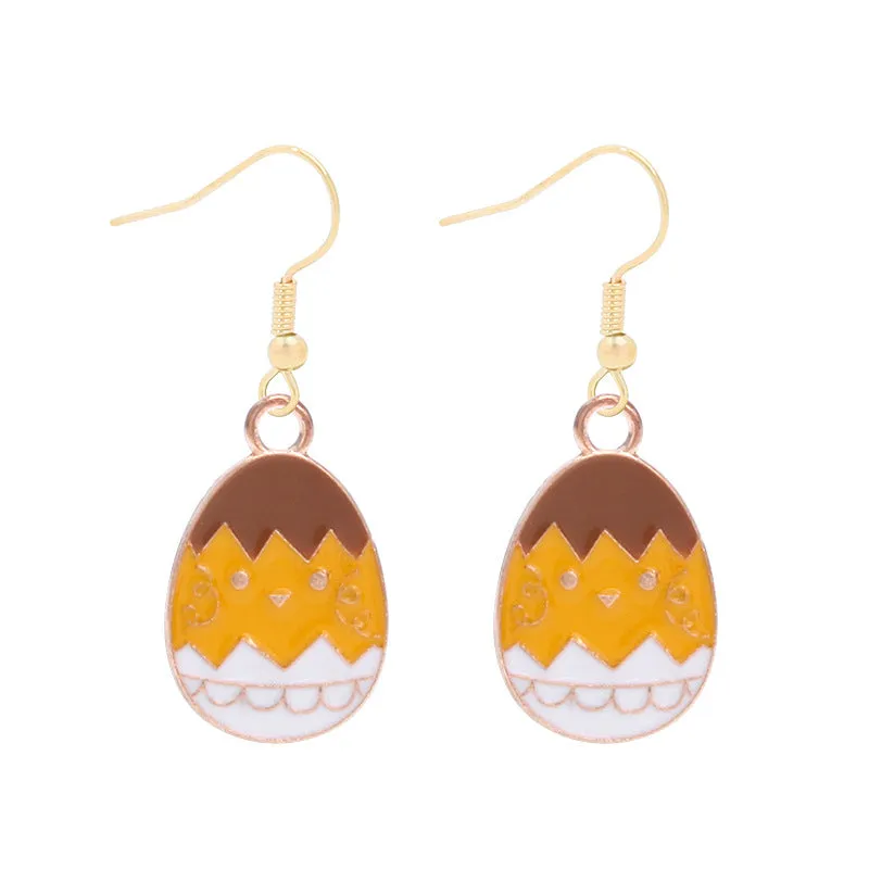 Wholesale 6pcs Easter earrings creative cartoon rabbit chicken Easter egg earrings spring carnival party jewelry