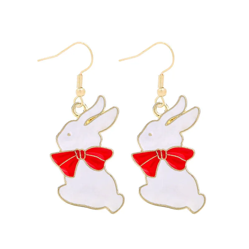 Wholesale 6pcs Easter earrings creative cartoon rabbit chicken Easter egg earrings spring carnival party jewelry