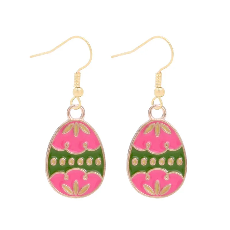 Wholesale 6pcs Easter earrings creative cartoon rabbit chicken Easter egg earrings spring carnival party jewelry