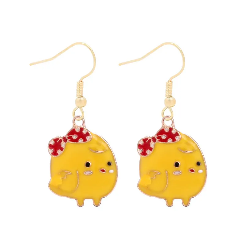 Wholesale 6pcs Easter earrings creative cartoon rabbit chicken Easter egg earrings spring carnival party jewelry
