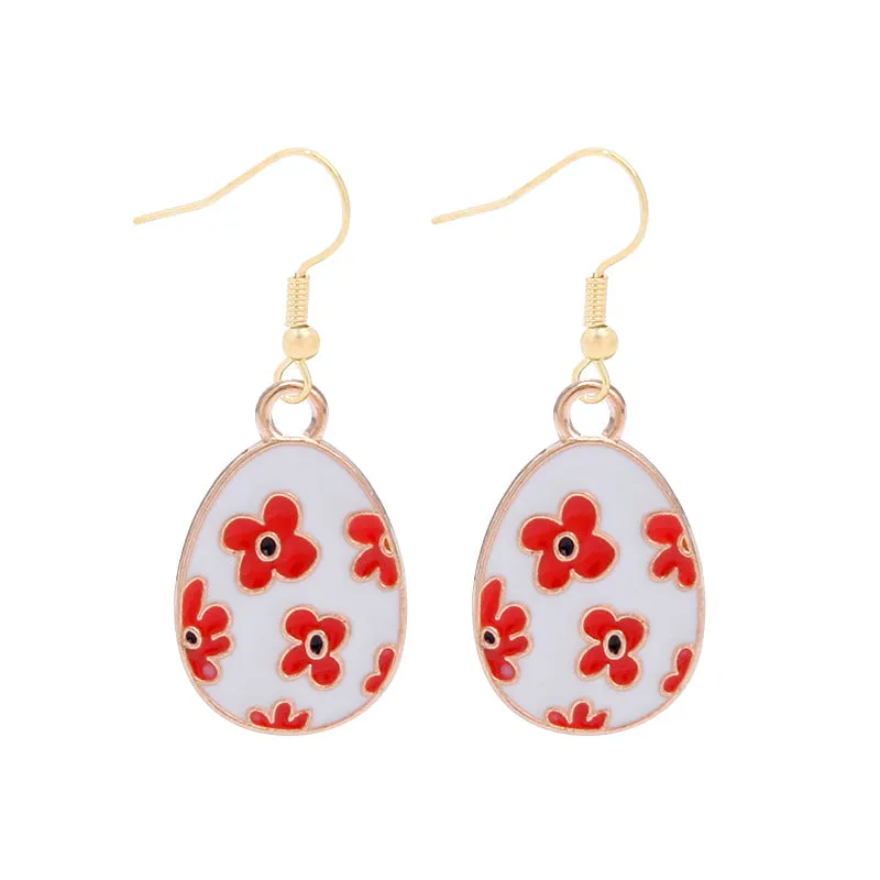 Wholesale 6pcs Easter earrings creative cartoon rabbit chicken Easter egg earrings spring carnival party jewelry