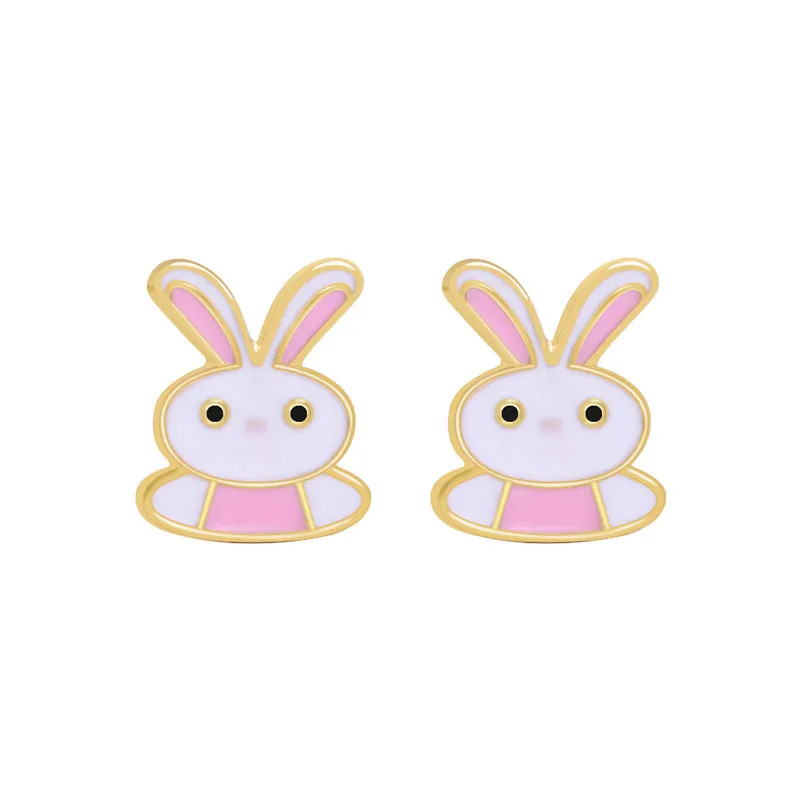 Wholesale 6pcs Easter earrings creative cartoon rabbit chicken Easter egg earrings spring carnival party jewelry