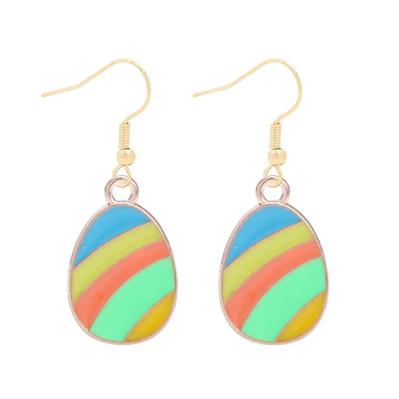 Wholesale 6pcs Easter earrings creative cartoon rabbit chicken Easter egg earrings spring carnival party jewelry