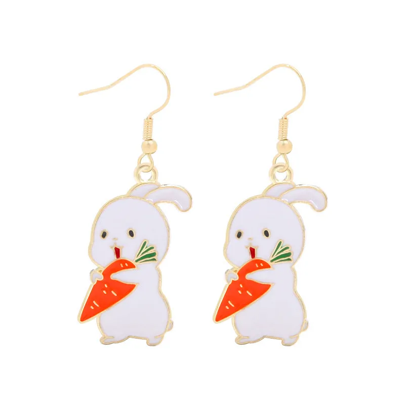 Wholesale 6pcs Easter earrings creative cartoon rabbit chicken Easter egg earrings spring carnival party jewelry