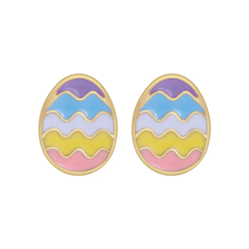 Wholesale 6pcs Easter earrings creative cartoon rabbit chicken Easter egg earrings spring carnival party jewelry