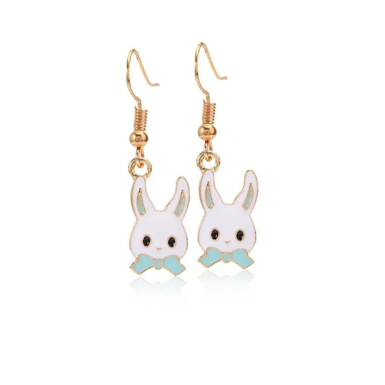 Wholesale 6pcs Easter earrings creative cartoon rabbit chicken Easter egg earrings spring carnival party jewelry