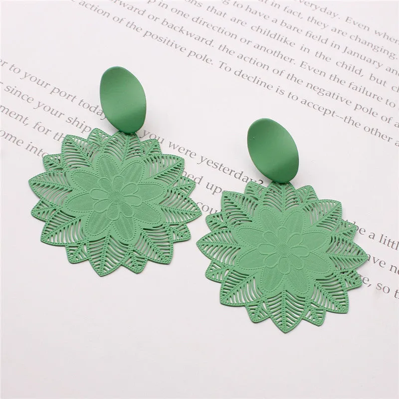 Wholesale 925 silver exaggerated forest black flower earrings earrings super fairy girl temperament net celebrity earrings