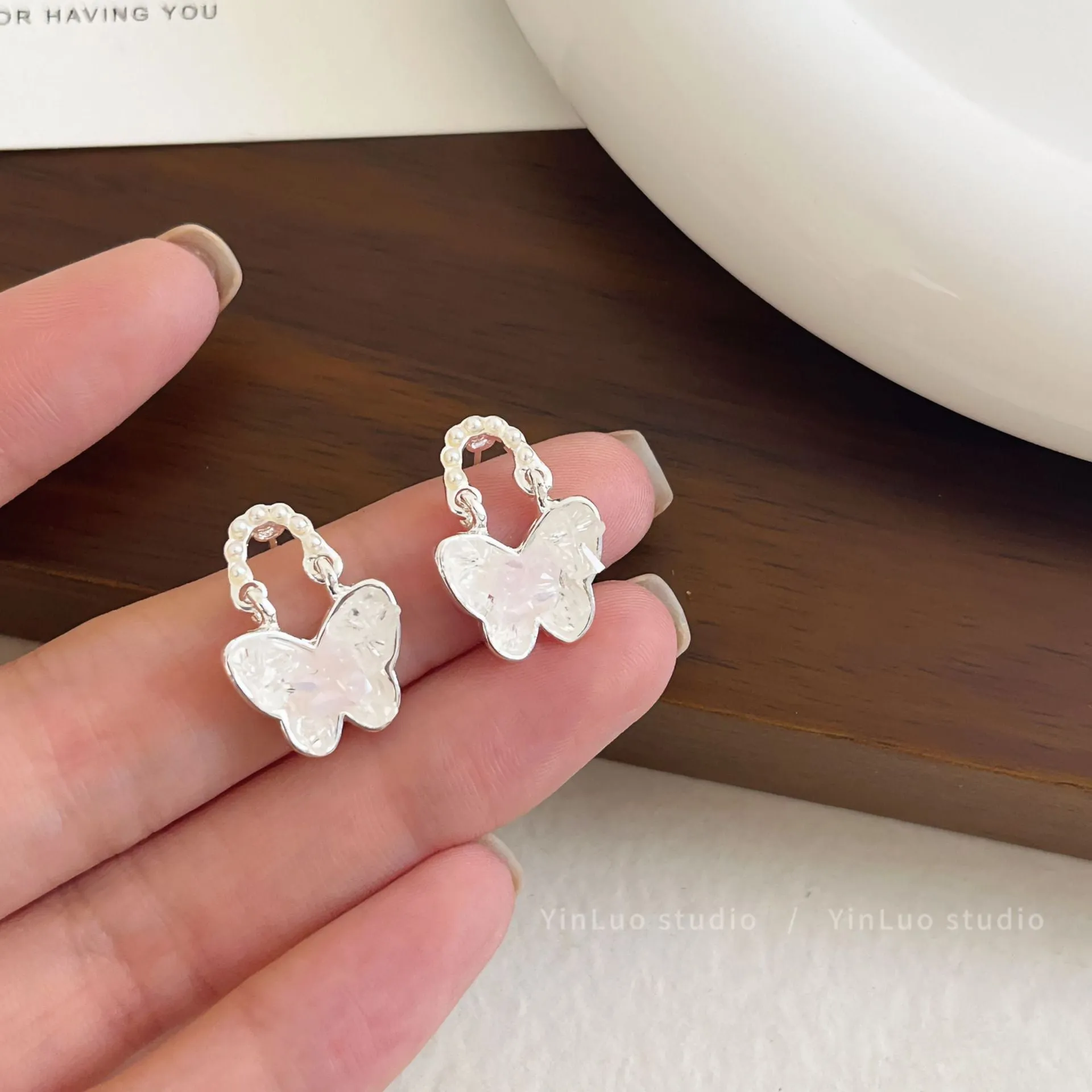 Wholesale 925 Silver Needle Ice Crystal Diamond Stud Earrings