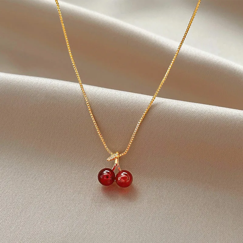 Wholesale 925 silver red cherry earrings