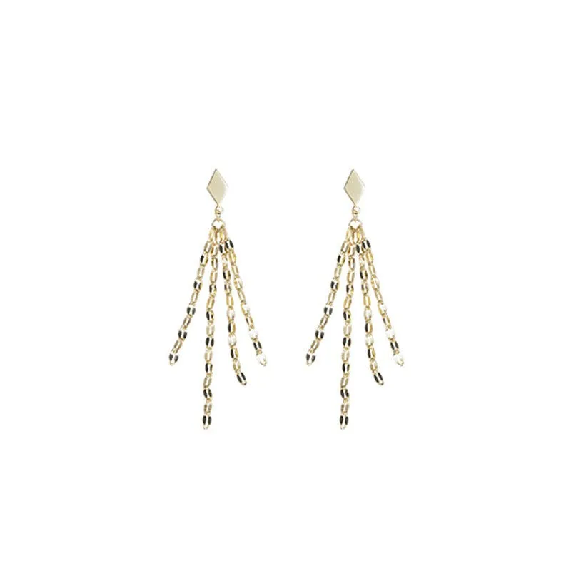 Wholesale 925 Sterling Silver Diamond Tassel Earrings