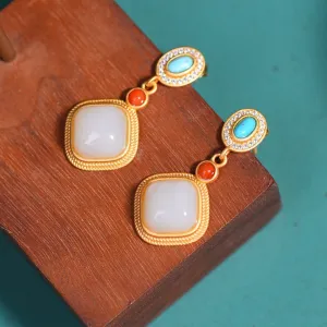 Wholesale 925 Sterling Silver Geometric Diamond Earrings