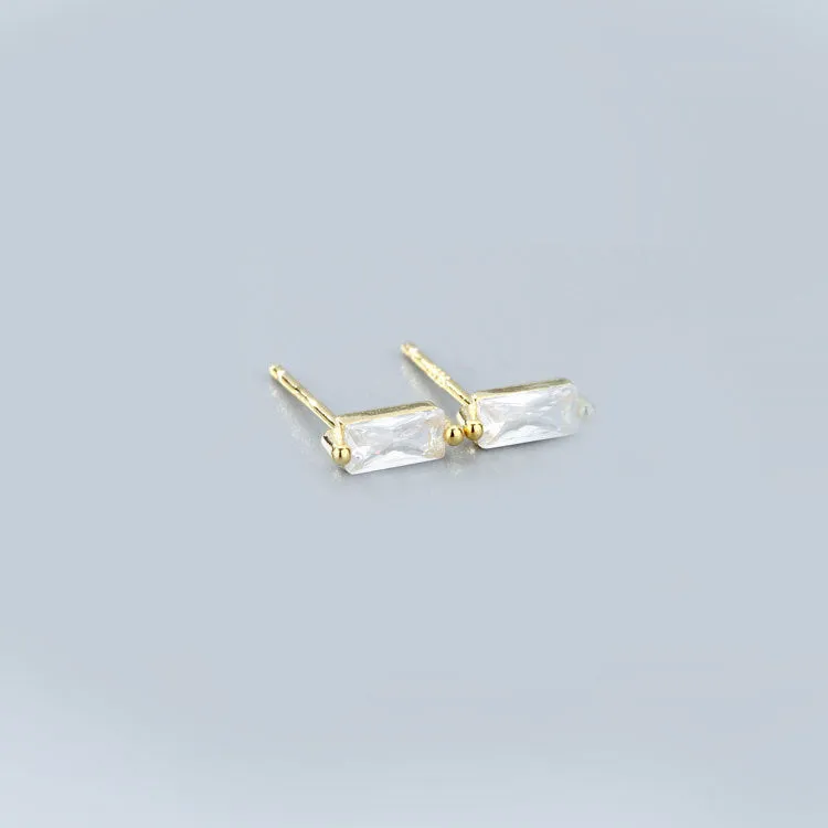 Wholesale 925 Sterling Silver Square Multicolored Zircon Earrings