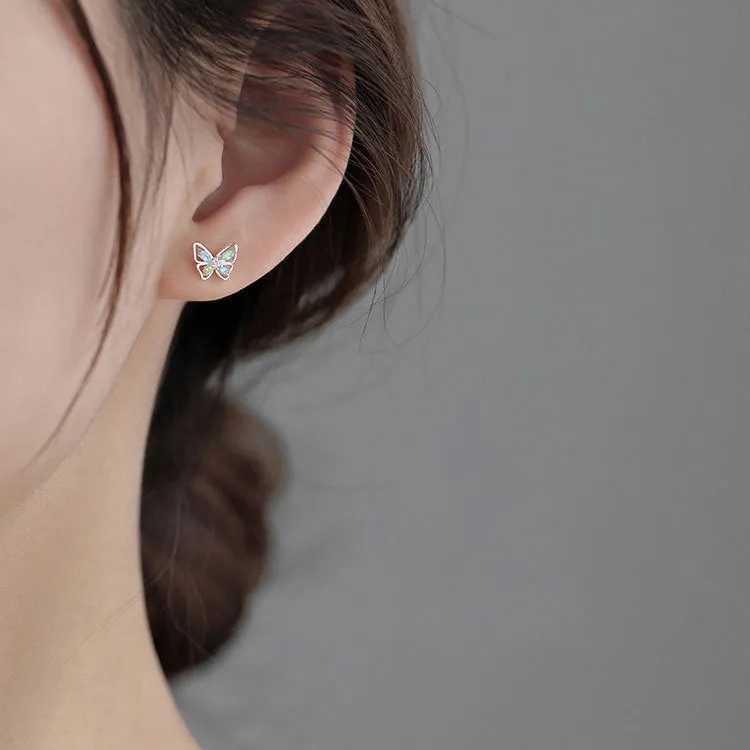 Wholesale 925 Sterling Silver Zircon Butterfly Earrings