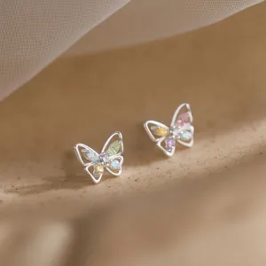 Wholesale 925 Sterling Silver Zircon Butterfly Earrings