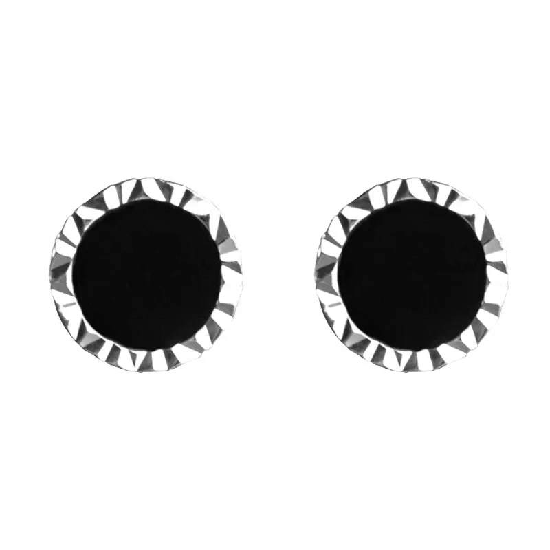Wholesale a pair of Personalized High-end Temperament Black Agate Titanium Steel Earrings