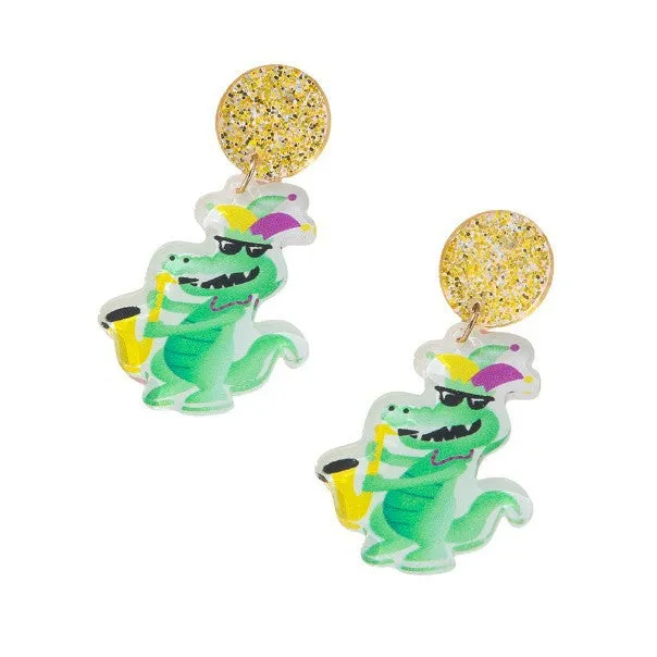 Wholesale Acrylic Carnival Cute Naughty Crocodile Design Women's Fashion Drop Earrings