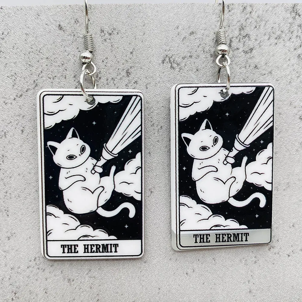 Wholesale Acrylic Cartoon Playing Cards Tarot Pendant Earrings