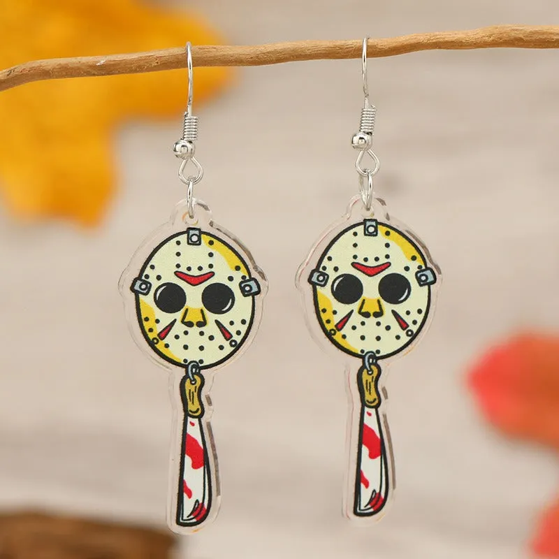 Wholesale acrylic cute kids mechanical Ding old man double-sided earrings