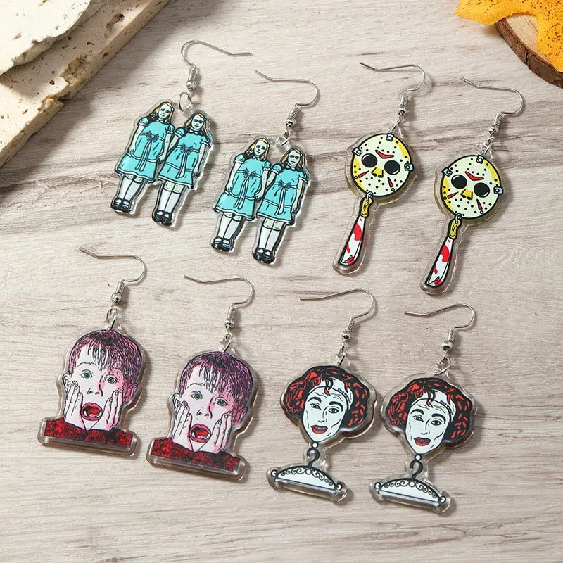 Wholesale acrylic cute kids mechanical Ding old man double-sided earrings