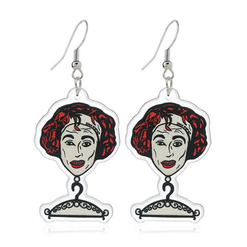 Wholesale acrylic cute kids mechanical Ding old man double-sided earrings