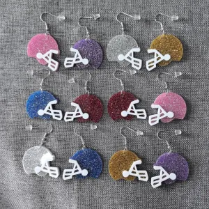 Wholesale Acrylic Football Hat Athlete Earrings
