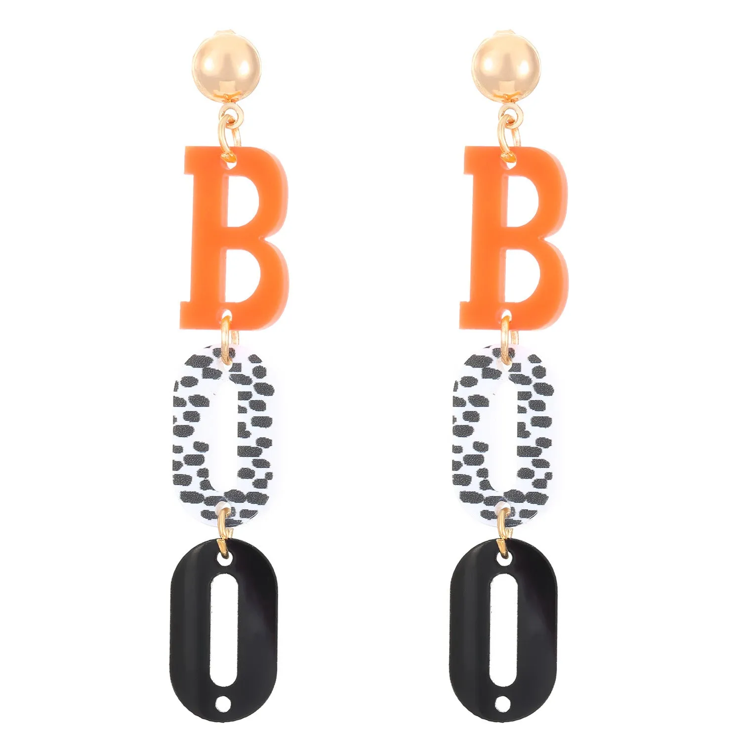 Wholesale Acrylic Gothic Dark Pumpkin Bat Skull Earrings