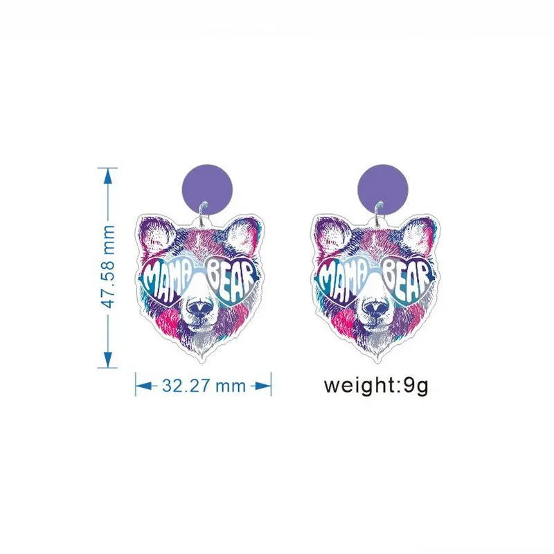 Wholesale Acrylic Mom Rainbow Earrings