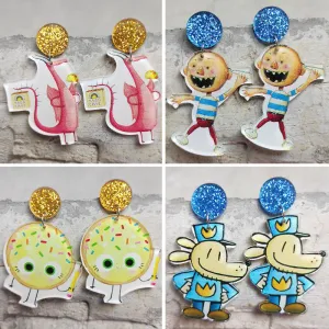Wholesale Acrylic Reading Fun Potato Cake Dog Earrings