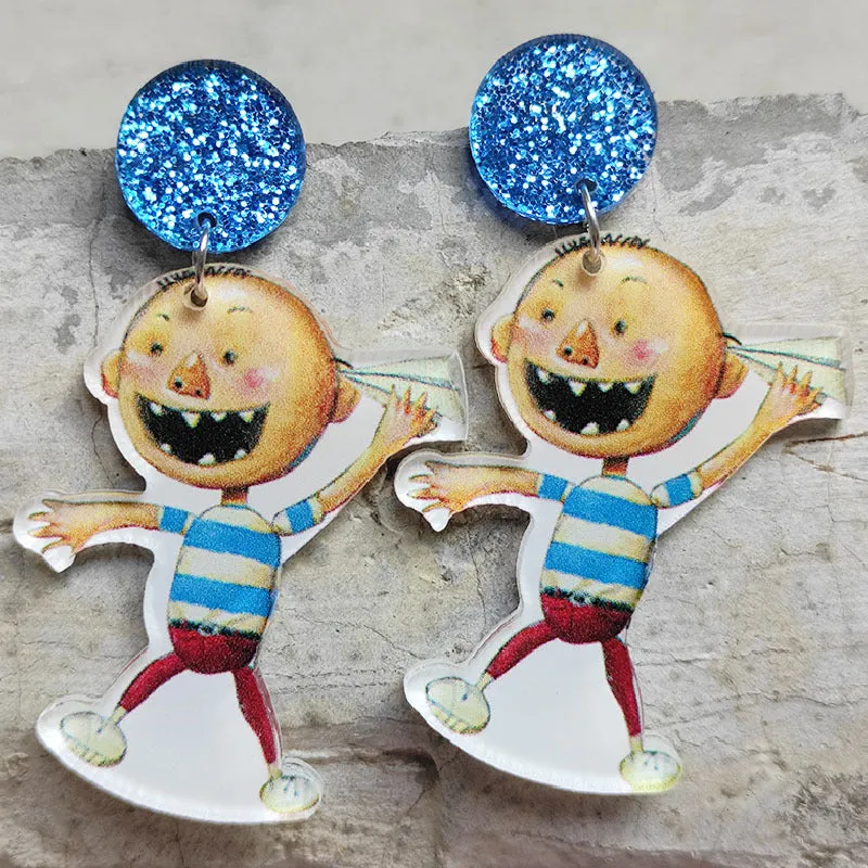 Wholesale Acrylic Reading Fun Potato Cake Dog Earrings