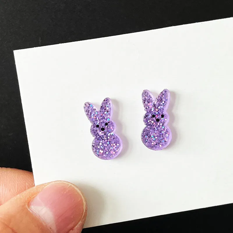 Wholesale Acrylic Shiny Rabbit Mushroom Cute Easter Egg Earrings