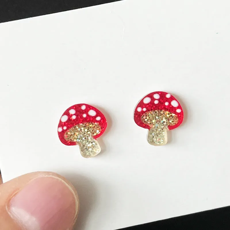 Wholesale Acrylic Shiny Rabbit Mushroom Cute Easter Egg Earrings