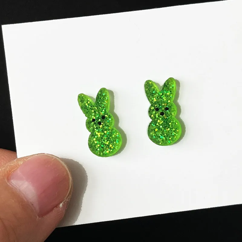 Wholesale Acrylic Shiny Rabbit Mushroom Cute Easter Egg Earrings