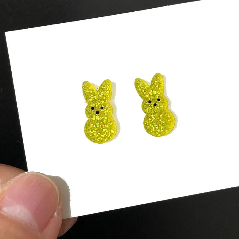 Wholesale Acrylic Shiny Rabbit Mushroom Cute Easter Egg Earrings