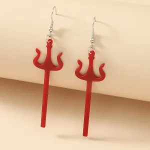 Wholesale Acrylic Trident Halloween Retro Gothic Geometric Earrings  OLY-ES-ChenJ001