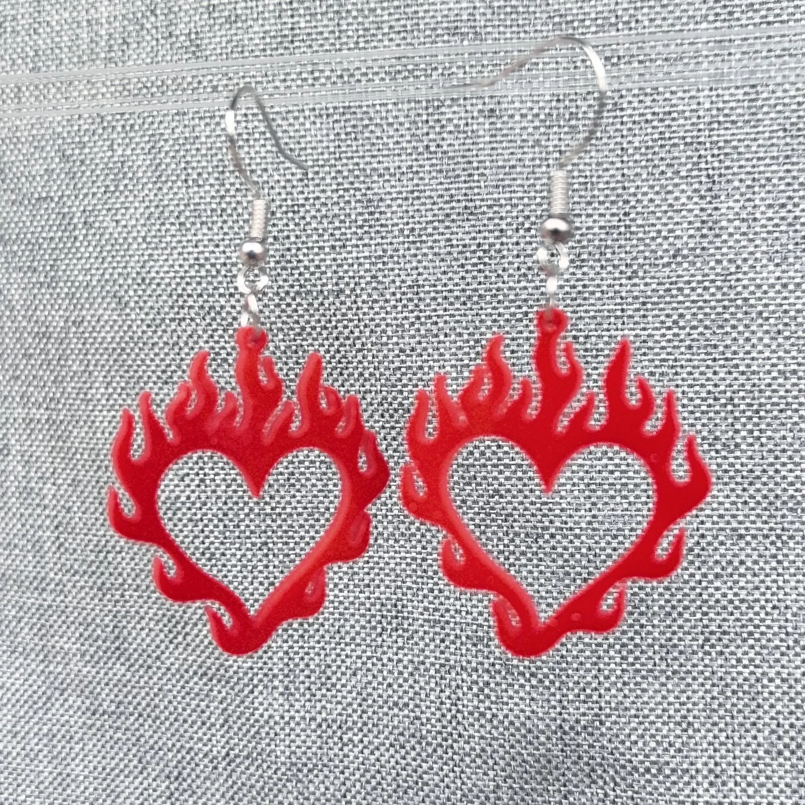 Wholesale Acrylic Valentine's Day Series Pink Red Sequins Love Simple Cute Sweet Peach Heart Pendant Earrings