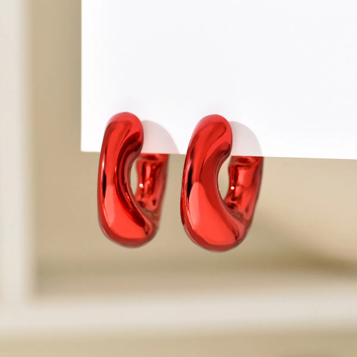 Wholesale all-match c-type big irregular polka dot personality exquisite earrings
